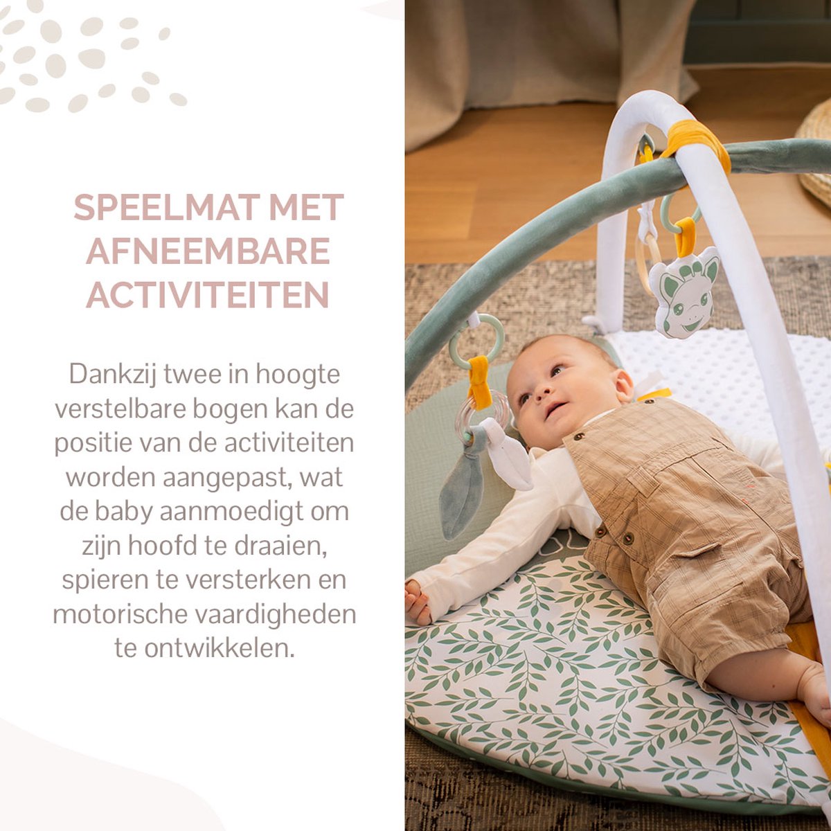 Sophie de giraf Reverso Activity & Foto speelkleed - Babygym - Speelmat - Machinewasbaar - Vanaf 0 maanden - 50 x 90 x 90 cm - Groen/Geel/Wit — afbeelding 14
