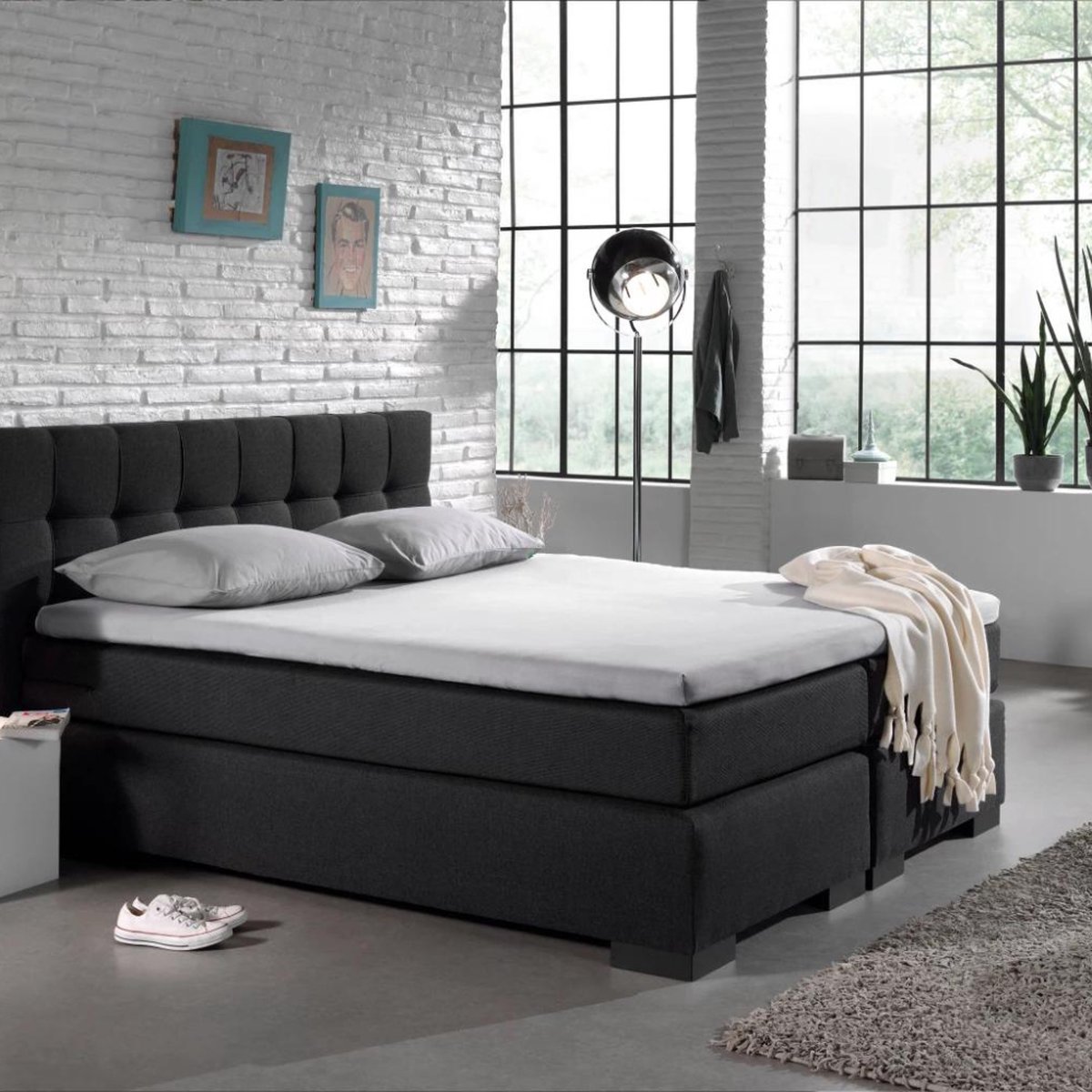 Droomtextiel Topper Hoeslaken Jersey Stretch Wit 180x220 cm Lits-Jumeaux 160g.m² Zacht Katoen