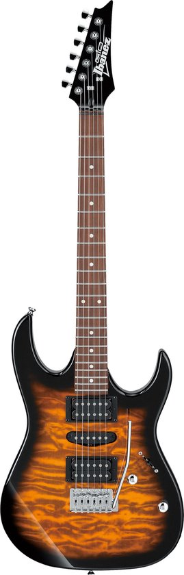 Elektrische gitaar Ibanez GRX70QASB Transparant Sunburst