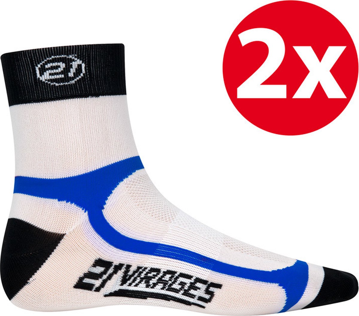 2 paar 21Virages sokken #4 blauw - 43/47