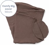 Doomoo Basics Cover - Hoes voor Voedingskussen Comfy Big - Biokatoen - 190cm - Tetra Chocolate