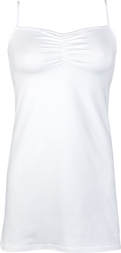 RJ Bodywear Pure Color dames jurk (1-pack) - onderjurk met verstelbare bandjes - wit - Maat: 3XL