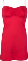 RJ Bodywear Pure Color dames jurk (1-pack) - onderjurk met verstelbare bandjes - donkerrood - Maat: 4XL