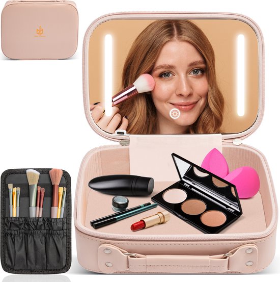 MoreWomen® - Make Up Tasje - Make Up Koffer - Beautycase - Make-Up Tas - Met Spiegel & Verlichting