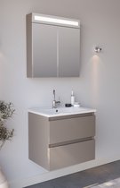 Serie Luciano - Badkamermeubel/ Badmeubel/ Wastafelkast - 65 cm - Taupe - MDF - Modern