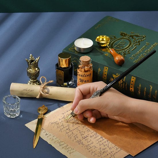 Kalligrafiepen, vulpen en inkt, kalligrafieset vulpen, schrijfveer met