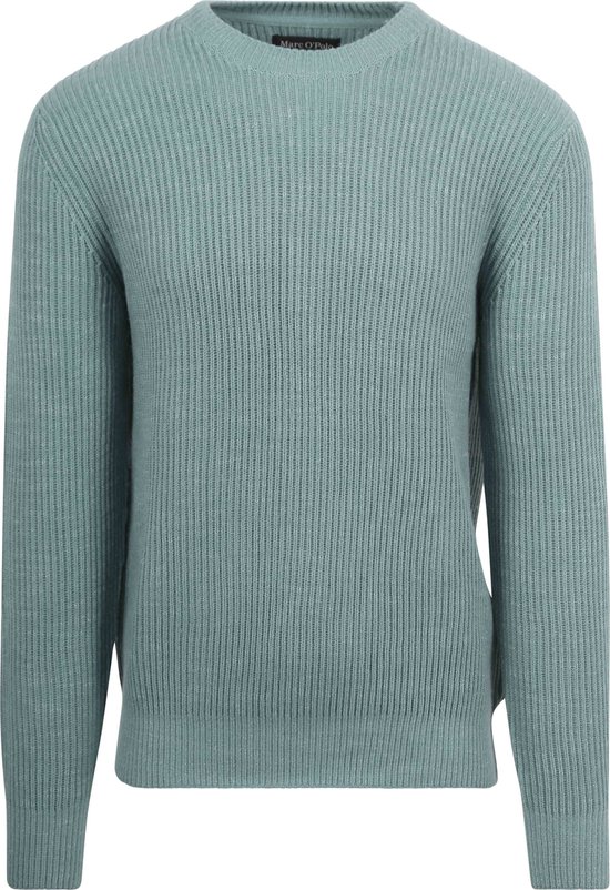 Marc O'Polo - Pullover Wol Blend Staalblauw - Heren - Maat M - Regular-fit