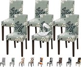 Stoelhoezen Set van 6 waterdichte stoelhoezen voor eetkamerstoelen Stretch stoelhoezen Schommelstoelen Wasbaar Universele decoratie Stoelhoes voor thuis Restaurant Keuken Hotel, bladstijl