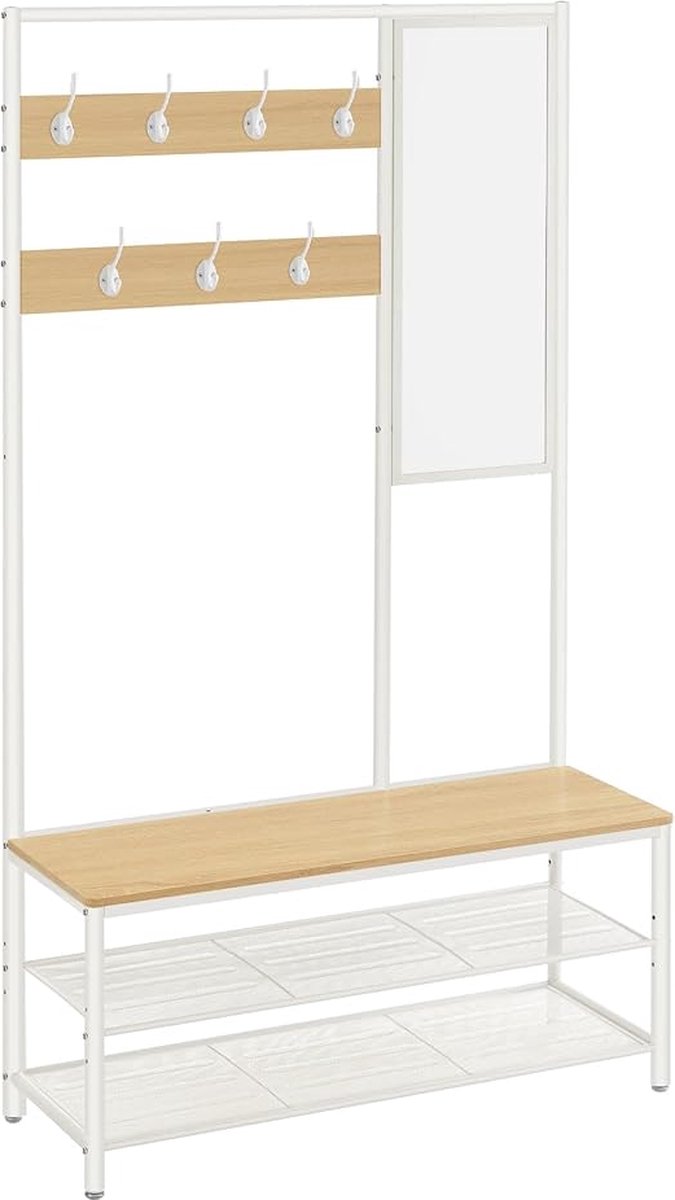 Hoppa! - Kapstokstandaard - Eiken kleur & wit 35x98x180 cm