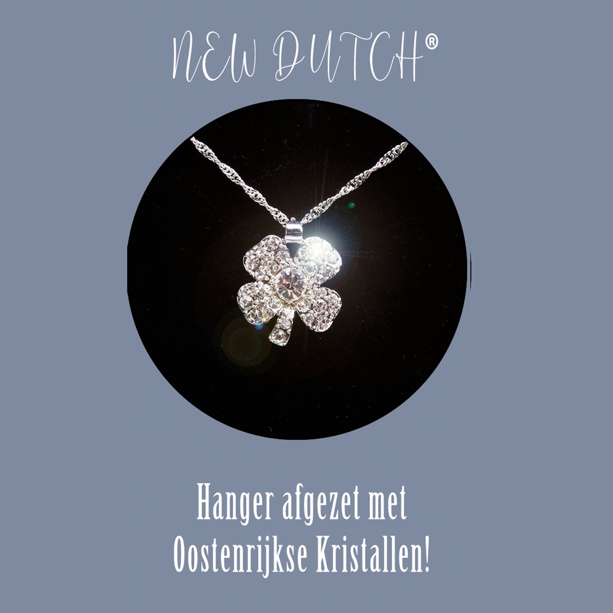 Sparkling Necklace Clover/Klavertje 4New Dutch® - Kerstkadotip _ Valentijn-Moederdag