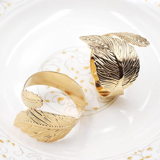 Lot De 12 Ronds De Serviette En Métal En Forme De Fleur Creuse Avec