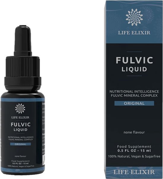 Life Elixir Fulvinezuur Original 15 ml - Fulvic Mineral Complex - Fulvine - Fulvinezuur - Fulvic acid - Humic acid - Humuszuur - Ontgifter - Detox - Supplement - Natuurlijk - Allergeenvrij - Natuurlijke transporteur van Voedingsstoffen