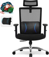 Elekiatech Ergonomische Bureaustoel - Bureaustoel - Bureaustoelen voor Volwassenen - Vergrendelbaar op 90-115-135° - 200 Kg - Zwart