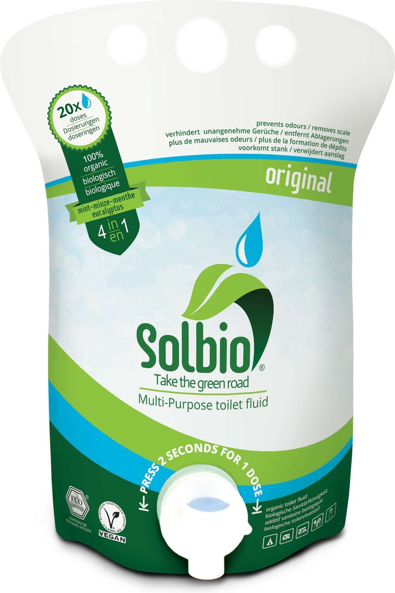 Solbio Original 800 ML (klein) - biologische toiletvloeistof - 100% Natuurlijk - 20 Doseringen - Solbio