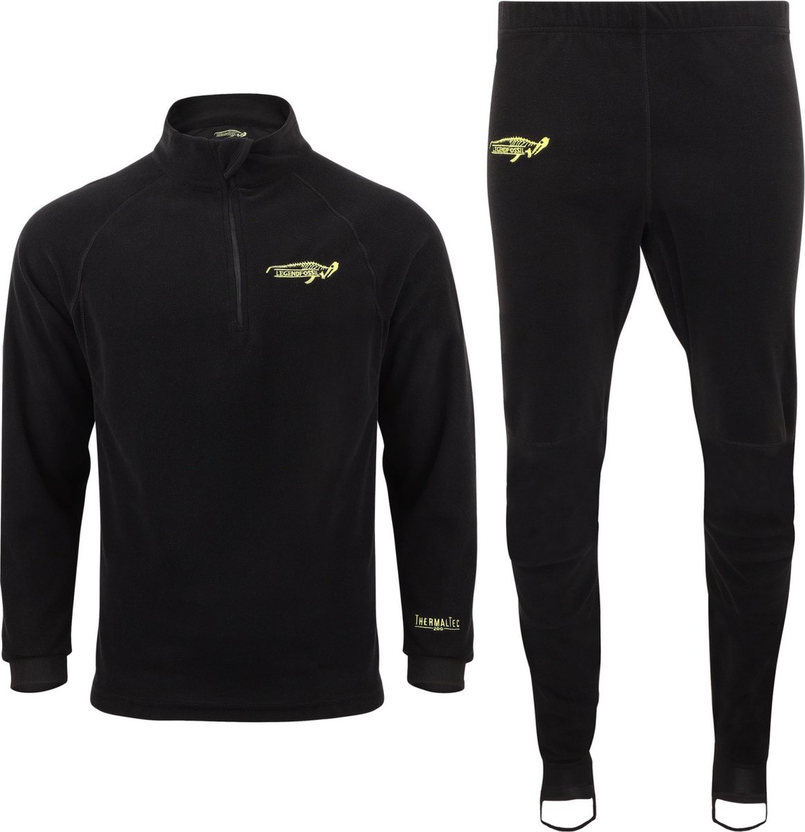 Legendfossil Thermaltec 200 - Fleece - Thermo Ondergoed - Maat L - Thermo shirt - Thermo Broek - Thermo Kleding - Wintersport - Set - Zwart