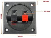 Luidspreker Terminal - 2-polig - Vierkant - Zwart/Rood