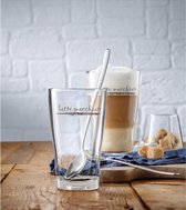 Latte Macchiato glazenset, 12-delig, latte glazen met lepel 280 ml & cult dubbelwandige cappuccino glazen, set 2-delig, dubbelwandige glazen 250 ml, zweefeffect, 2 stuks