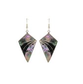 Behave Boucles d'oreilles - boucles d'oreilles - coquille d'ormeau - noir - multi couleur - 7 cm