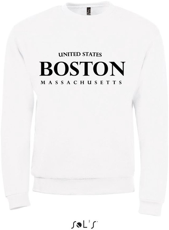Sweatshirt 2-205 Boston Massachusetts - Wit, 4xL