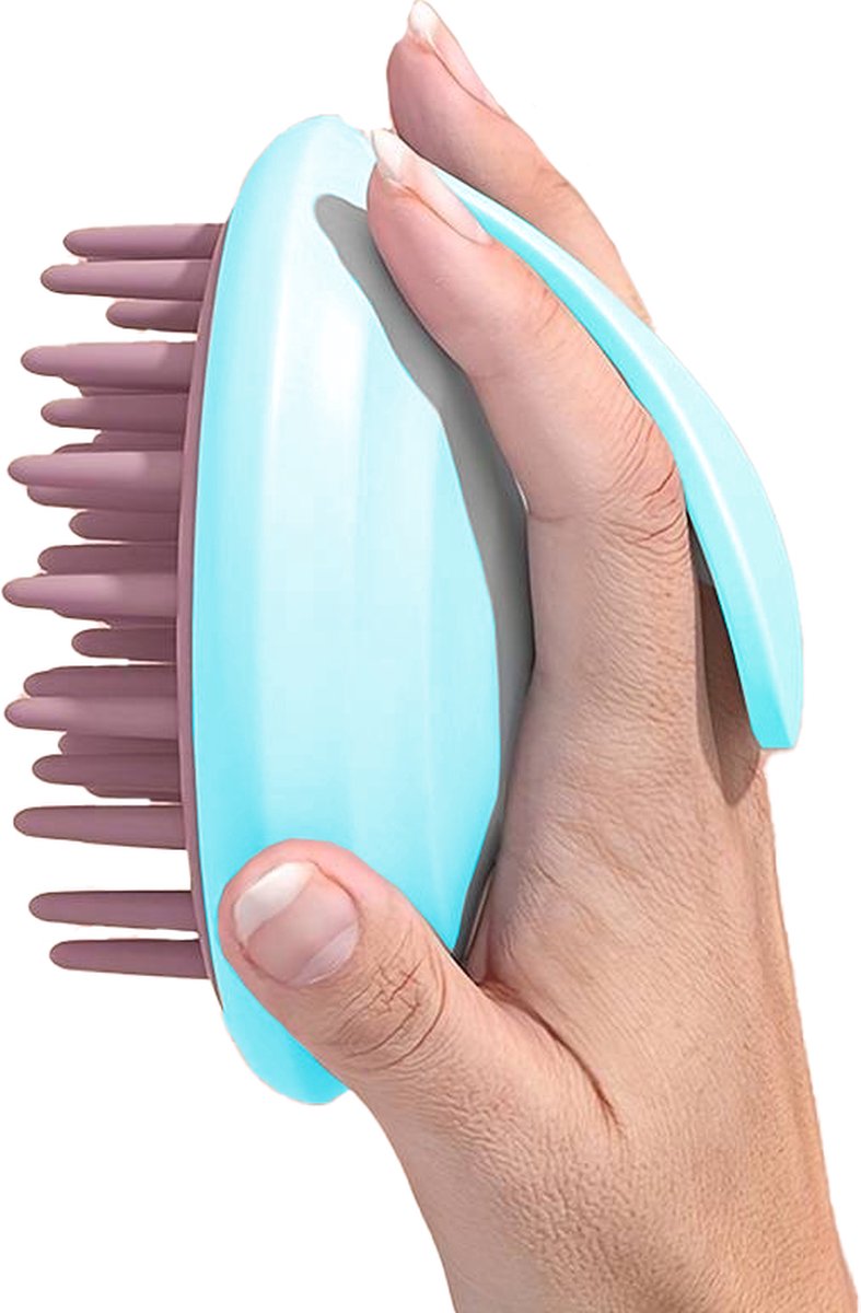 Scalp massager blauw scalp brush head massager siliconen haarborstel hoofdhuid massage borstels