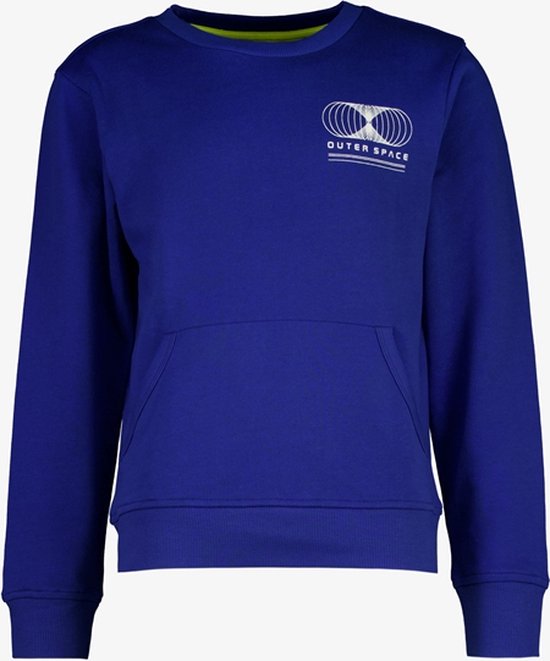 Unisgned jongens sweater met backprint blauw - Maat 128/134