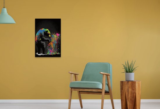 Banksy - peinture salon - toile de Banksy - art de Banksy - peinture d'ours - peintures de Banksy - 100 x 150 cm 18mm