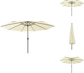 vidaXL Parasol LED- Siècle des Lumières - Parasol de jardin 400x267 cm - Sable - Polyester - Métal - Parasol
