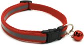 Premium Reflective Dierenhalsband met Belletje Rood | 19-33cm Verstelbaar | Geschikt voor Hond Kat Puppy en Kitten | Halsband | Halsbandje | Hondenhalsband | Hondenhalsbanden | Kattenhalsband | Kattenbandje met Belletje | Bel