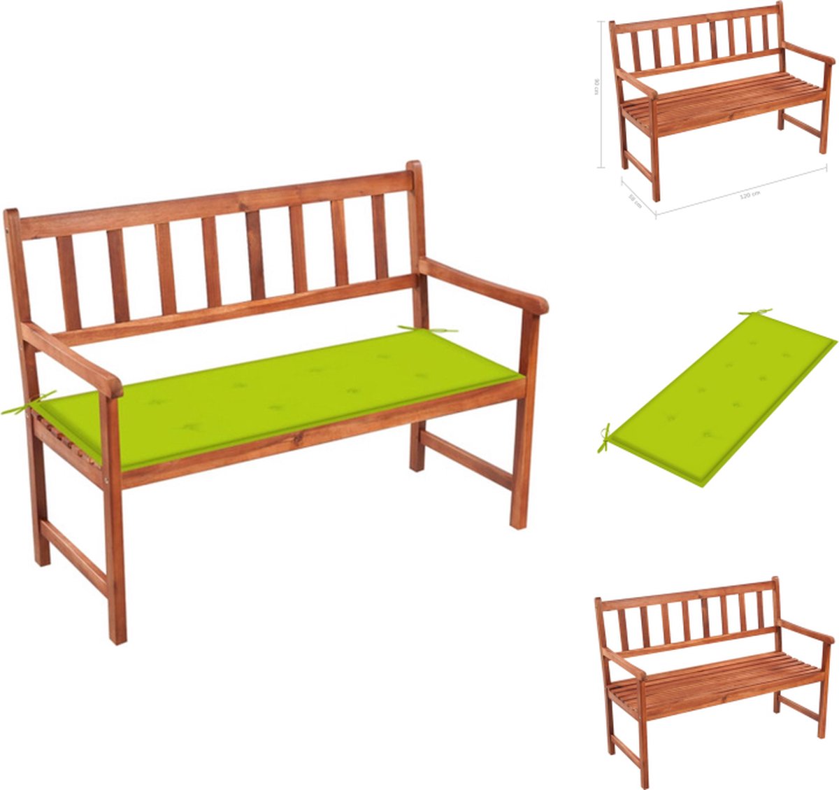vidaXL Houten Tuinbank - Buitenbank - 120 x 58 x 90 cm - Massief Acaciahout - Tuinbank