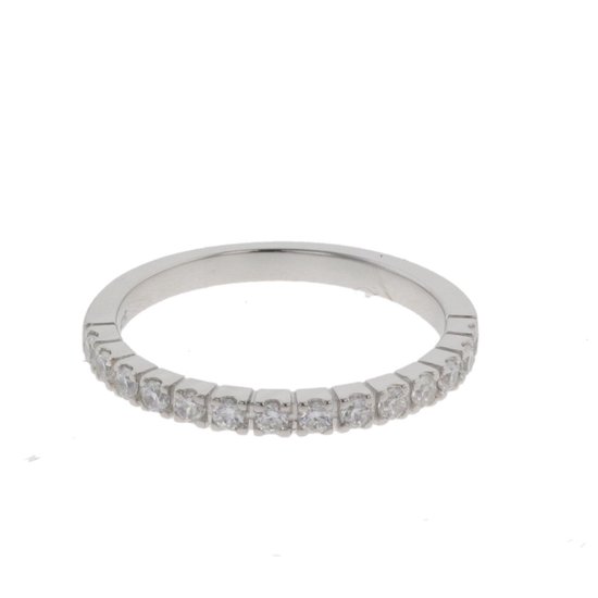 Behave Ring - zilver - met steentjes - 925 zilver - minimalistisch design - maat 56 -17.75mm
