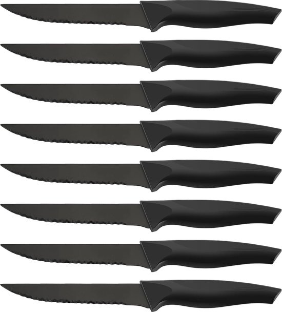 Ensemble de 8 couteaux à steak tranchants à dîner, couteau dentelé Kyrtaon  en acier inoxydable, résistant au lave-vaisselle, robuste et facile à  nettoyer : : Cuisine et Maison