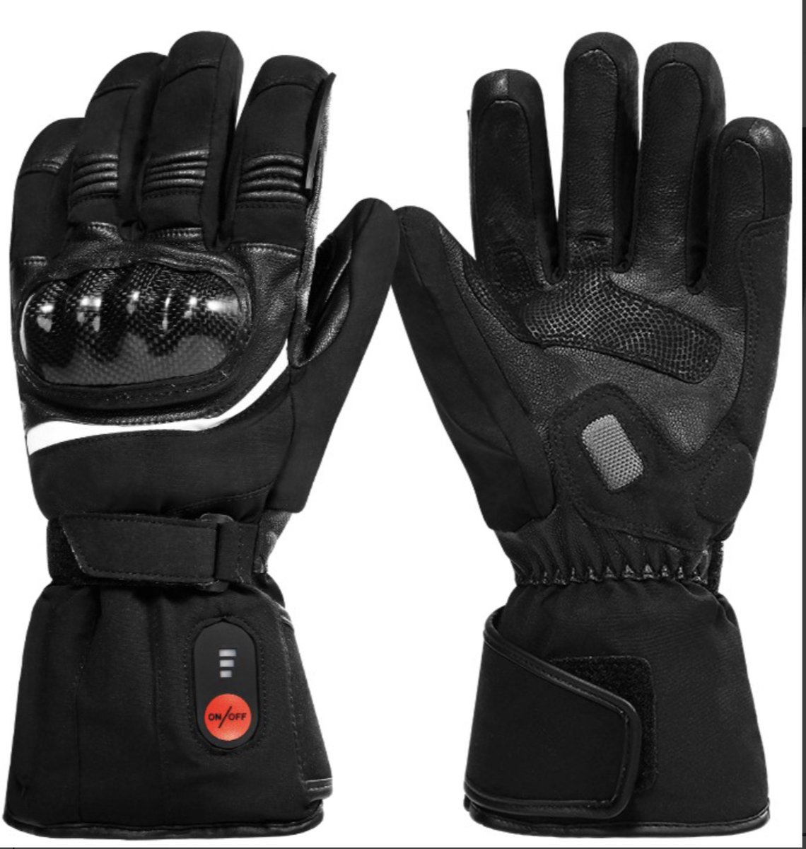 JuKa Rossi Heat - Elektrisch verwarmde motorhandschoenen - Oplaadbare Accu met kabel - Heated gloves - Unisex - Zwart - Winter