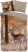 Luxe katoen dekbedovertrek Keira - eenpersoons (140x200/220) - hoogwaardig en fijn geweven - prachtige dessin