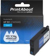 PrintAbout huismerk Inktcartridge 951 (CN050AE) Cyaan geschikt voor HP
