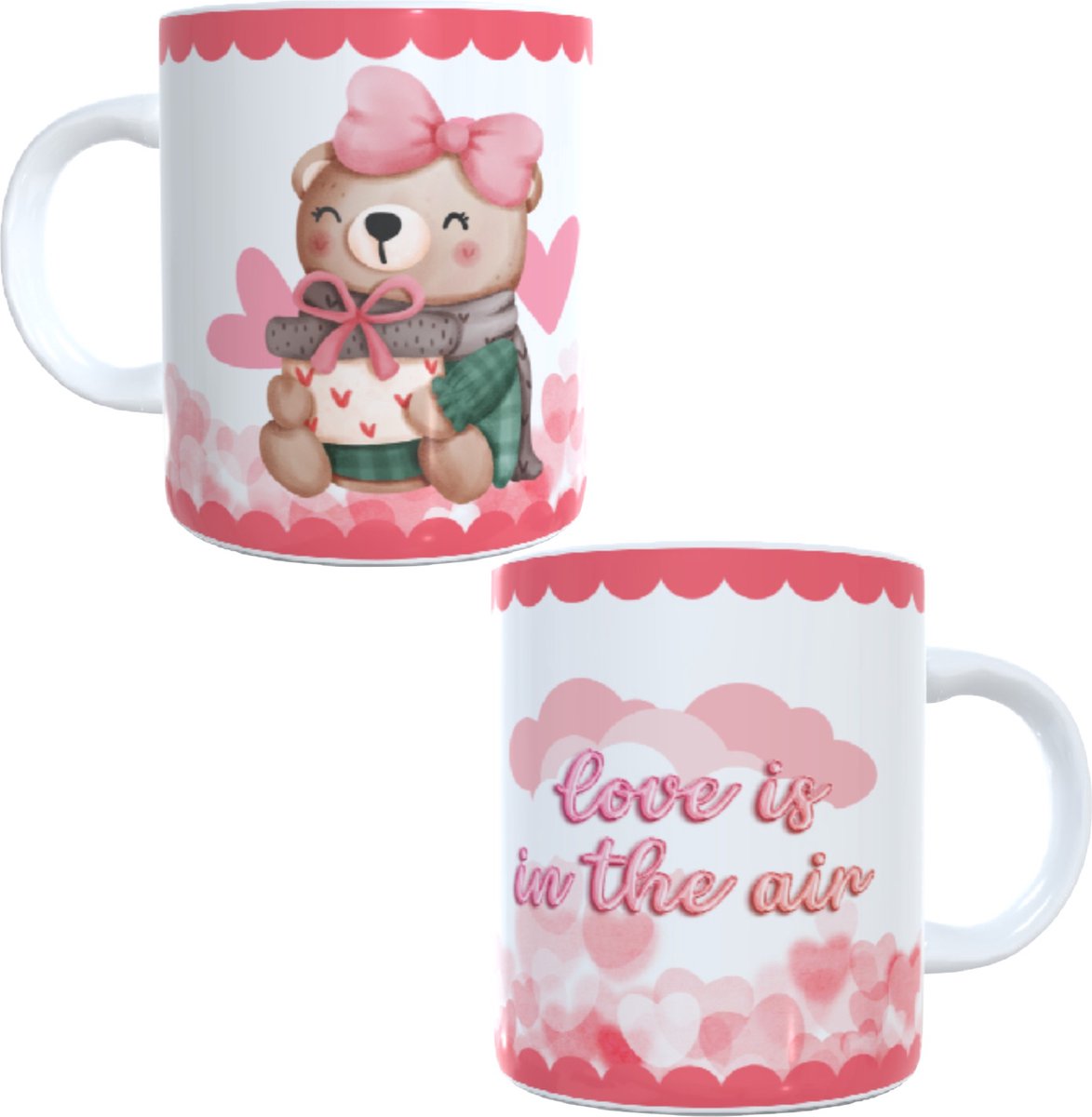 Looster-art&design Bedrukte koffie beker thee mok love is in the air liefde