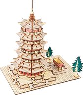 Bouwpakket 3D Puzzel Fogong Temple Buddha Tower van hout