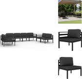 vidaXL Loungeset City - Aluminium - 70x70x64.5 cm - Antraciet - Tuinset