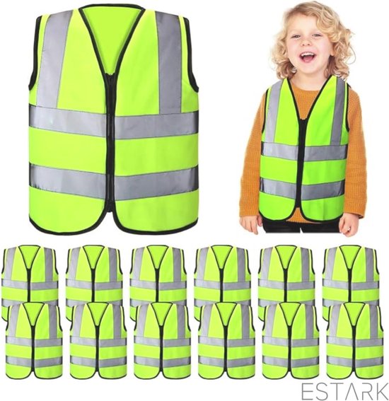 Schooljongen In Een Reflecterend Veiligheidsvest Met Een Stopbord En Kinderen Die Straat Oversteken Reflectief Op Witte Achtergrond Image229871906