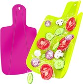 Set of 2 Foldable Chopping Boards, Small, Plastic Board, 32 x 17.7 x 1 cm, Camping Chopping Board, Foldable, BPA/BP-Free Chopping Board, Flexible and Non-Slip, Dishwasher Safe (Green,