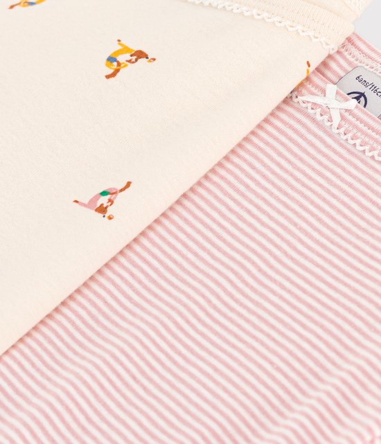 Petit Bateau Set van 2 katoenen hemdjes met bandjes voor kinderen Meisjes Onderhemd - Meerkleurig - Maat 104 - Petit Bateau