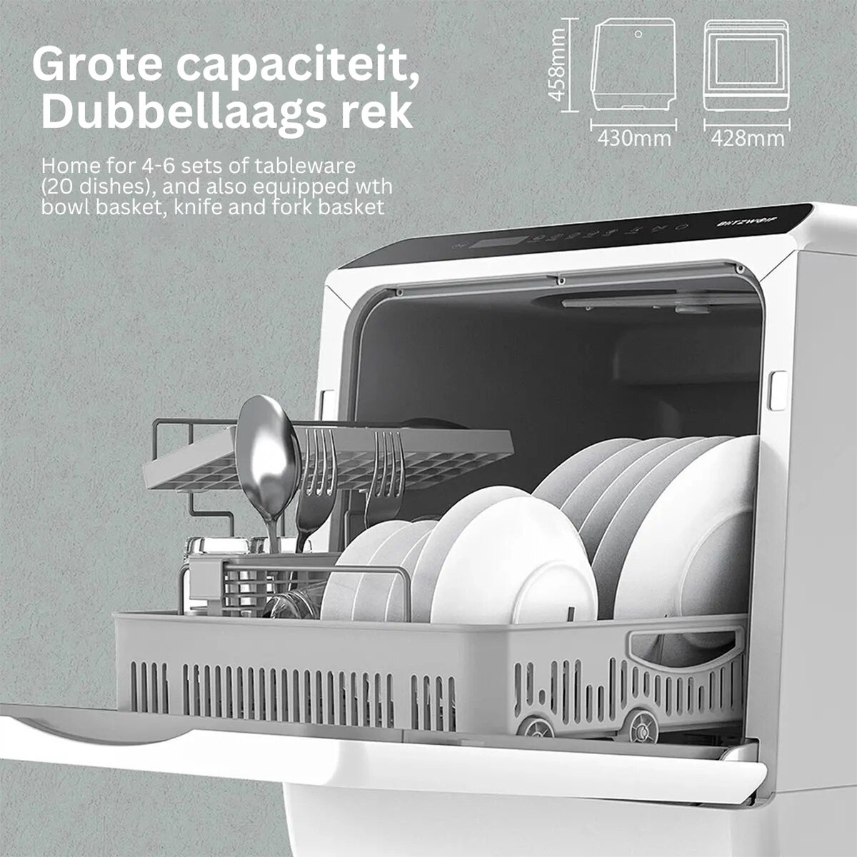 Mini lave-vaisselle Witte au Design Luxe - Lave-vaisselle portable avec  application 