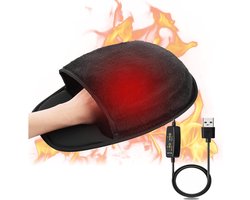 DiverseGoods Verwarming Computermuismat - Pluche Computermuismat - Warme Computermuismat - Winterwarme Computermuismat - Verwarmde USB-muismat - Muismat met Verwarming - Bureauaccessoires voor Mannen en Vrouwen (Zwart)