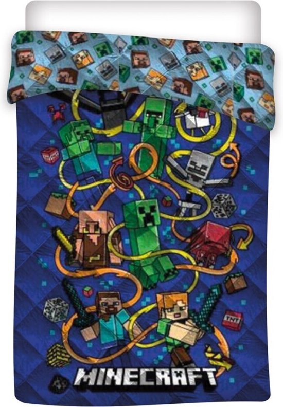 Minecraft - Housse de couette en quilt polyester Visages (140x200cm)