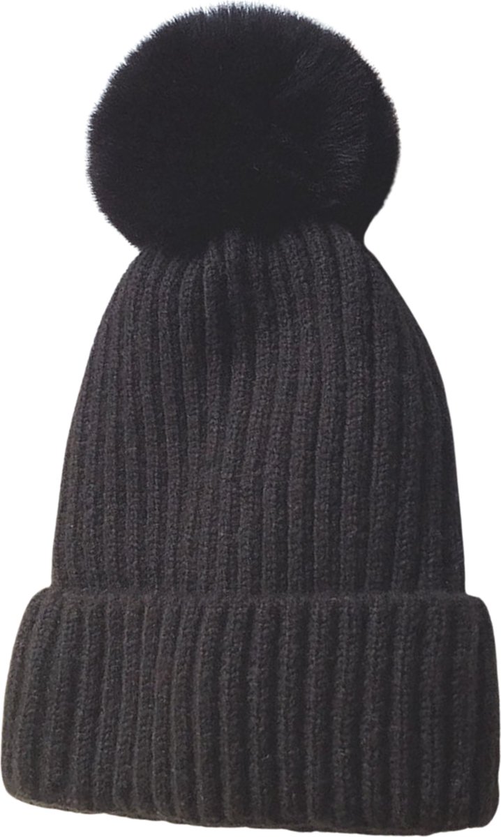 Veloutan® - Luxe Zwarte Wintermuts - Tijdloos Design - Ultiem Warmtecomfort - Model: Unisex