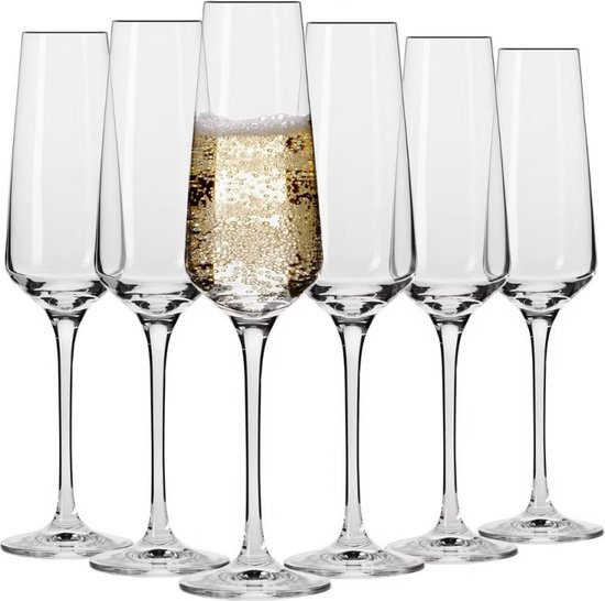Kristallen Champagneglazen - Krosno Avant-Garde - 6 Stuks