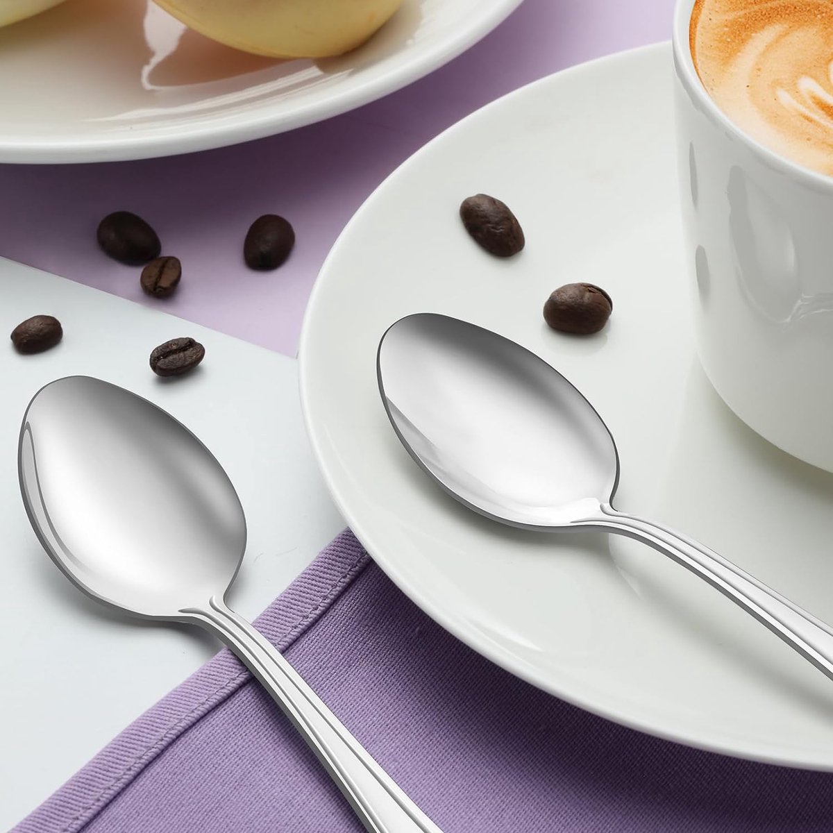 lulir Set van 12 Lepels - 20 cm Soeplepels van Hoogwaardig RVS - Grote Tafellepels Soep - Hoogglans Spiegelgepolijst - Vaatwasmachinebestendig - Modern Bestek voor Thuis & Restaurant - Zilver