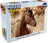 Puzzel Paard - Zon - Portret - Natuur - Bruin - Legpuzzel - Puzzel 1000 stukjes volwassenen