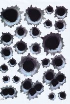 Stickerset Bullet hole / kogelgat