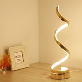 Elegantie verlicht- Dimbare LED Tafellamp met Spiraalvormig Design - Perfect voor Elk Interieur-Duurzaam, Stijlvol, Aanpasbaar -goud