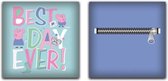 Peppa Pig Sierkussen- "Best Day Ever" - 35x35cm- met geheim vak met rits- gevuld- polyester